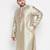 Men's beige silk blend kurta