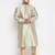 Men's beige silk blend kurta