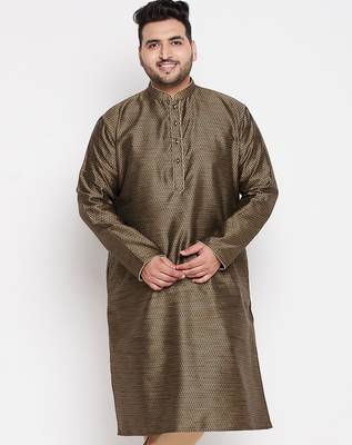 Men's Brown silk blend kurta 1