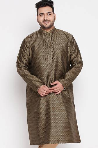 Men's Brown silk blend kurta