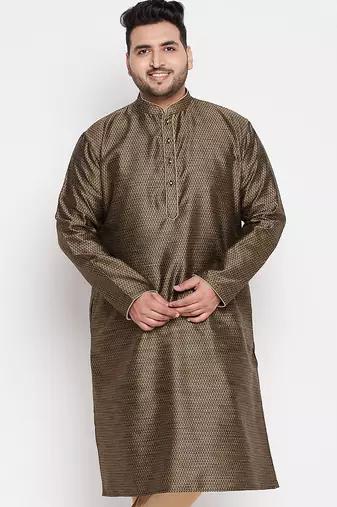 Men's Brown silk blend kurta