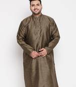 Men's Brown silk blend kurta