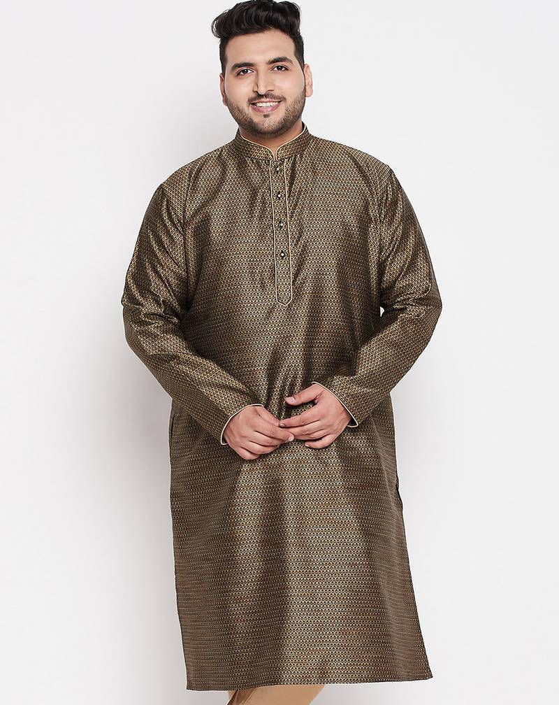 Men's Brown silk blend kurta