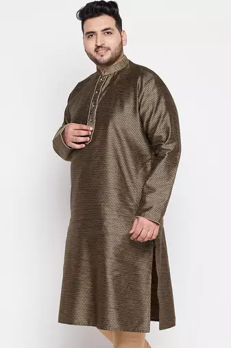 Men's Brown silk blend kurta