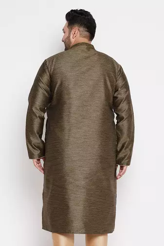 Men's Brown silk blend kurta