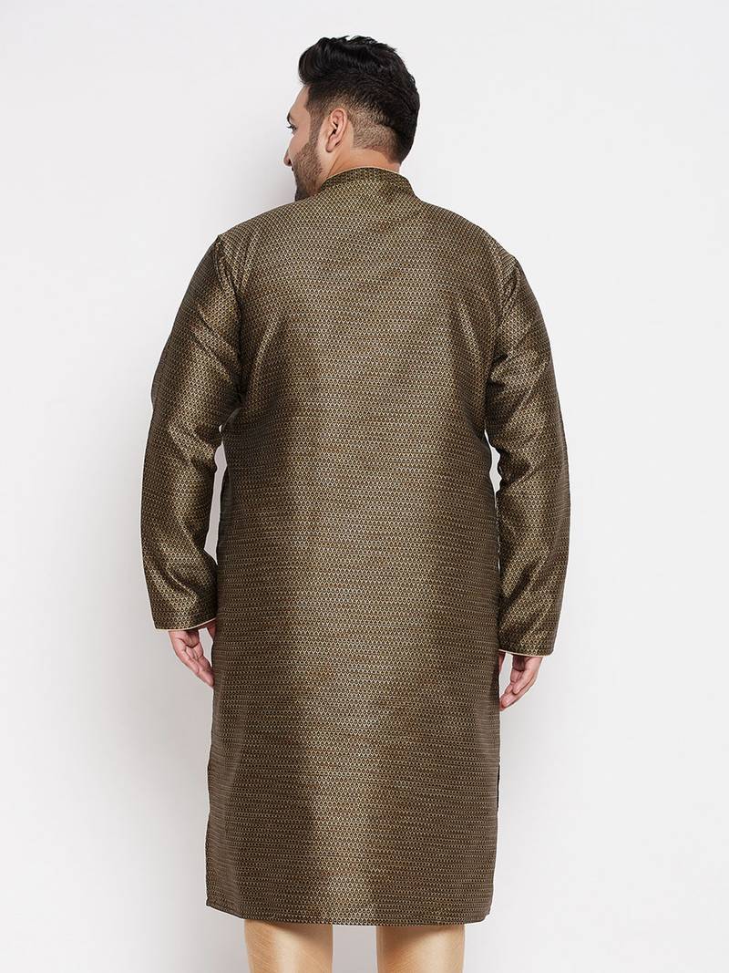 Men's Brown silk blend kurta