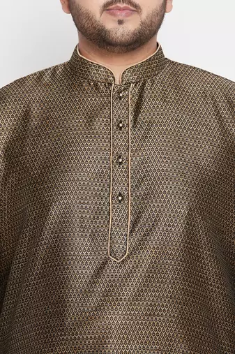 Men's Brown silk blend kurta
