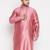 Men's pink silk blend kurta