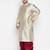 Men's beige & maroon silk blend kurta and dhoti set
