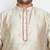 Men's beige & maroon silk blend kurta and dhoti set