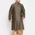 Men's black & rose gold silk blend kurta and dhoti set