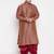 Men's maroon silk blend kurta and dhoti set