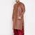 Men's maroon silk blend kurta and dhoti set