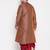 Men's maroon silk blend kurta and dhoti set