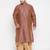 Men's maroon & rose gold silk blend kurta and dhoti set