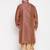 Men's maroon & rose gold silk blend kurta and dhoti set
