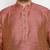 Men's maroon & rose gold silk blend kurta and dhoti set