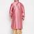 Men's pink & rose gold silk blend kurta and dhoti set
