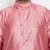 Men's pink & rose gold silk blend kurta and dhoti set