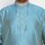 Men's aqua blue and rose gold silk blend kurta pyjama set