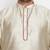 Men's beige and maroon silk blend kurta pyjama set