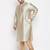 Men's beige and rose gold silk blend kurta pyjama set