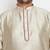 Men's beige and rose gold silk blend kurta pyjama set