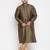 Men's black and rose gold silk blend kurta pyjama set