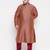 Men's maroon silk blend kurta pyjama set
