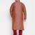 Men's maroon silk blend kurta pyjama set