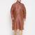 Men's maroon and rose gold silk blend kurta pyjama set