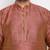 Men's maroon and rose gold silk blend kurta pyjama set