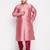 Men's pink and maroon silk blend kurta pyjama set