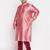 Men's pink and maroon silk blend kurta pyjama set