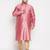 Men's pink and rose gold silk blend kurta pyjama set