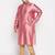 Men's pink and rose gold silk blend kurta pyjama set