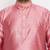 Men's pink and rose gold silk blend kurta pyjama set
