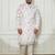 Men's cream cotton blend kurta and pyjama set
