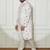 Men's cream cotton blend kurta and pyjama set
