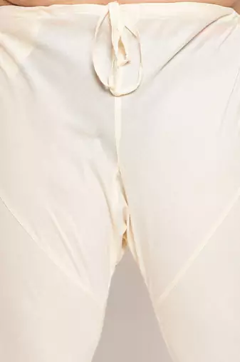 Men's cream cotton blend kurta pyjama set