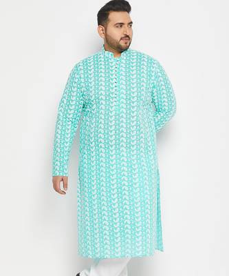 Blue cotton kurta pyjama set 1