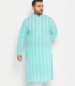 Blue cotton kurta pyjama set