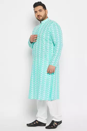 Blue cotton kurta pyjama set