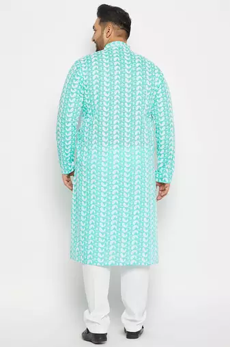 Blue cotton kurta pyjama set