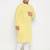 Men's mustard and white pure cotton kurta pyjama set