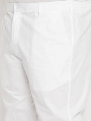 Men's mustard and white pure cotton kurta pyjama set 5