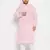 Men's pink and white pure cotton kurta pyjama set