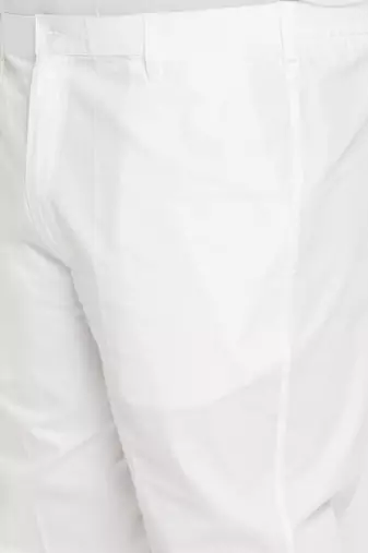 Men's yellow and white pure cotton kurta pyjama set