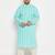 Blue and cream pure cotton kurta patiala set