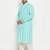 Blue and cream pure cotton kurta patiala set